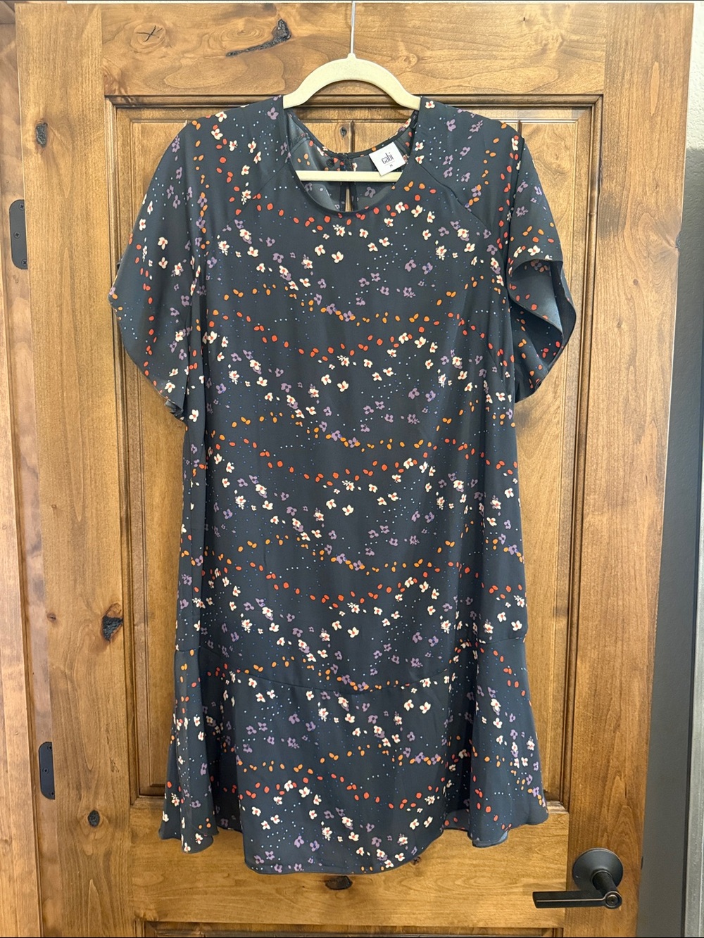 CAbi Muse Floral Short-Sleeve Shift Dress